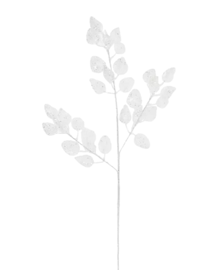 White Glitter Eucalyptus Pick