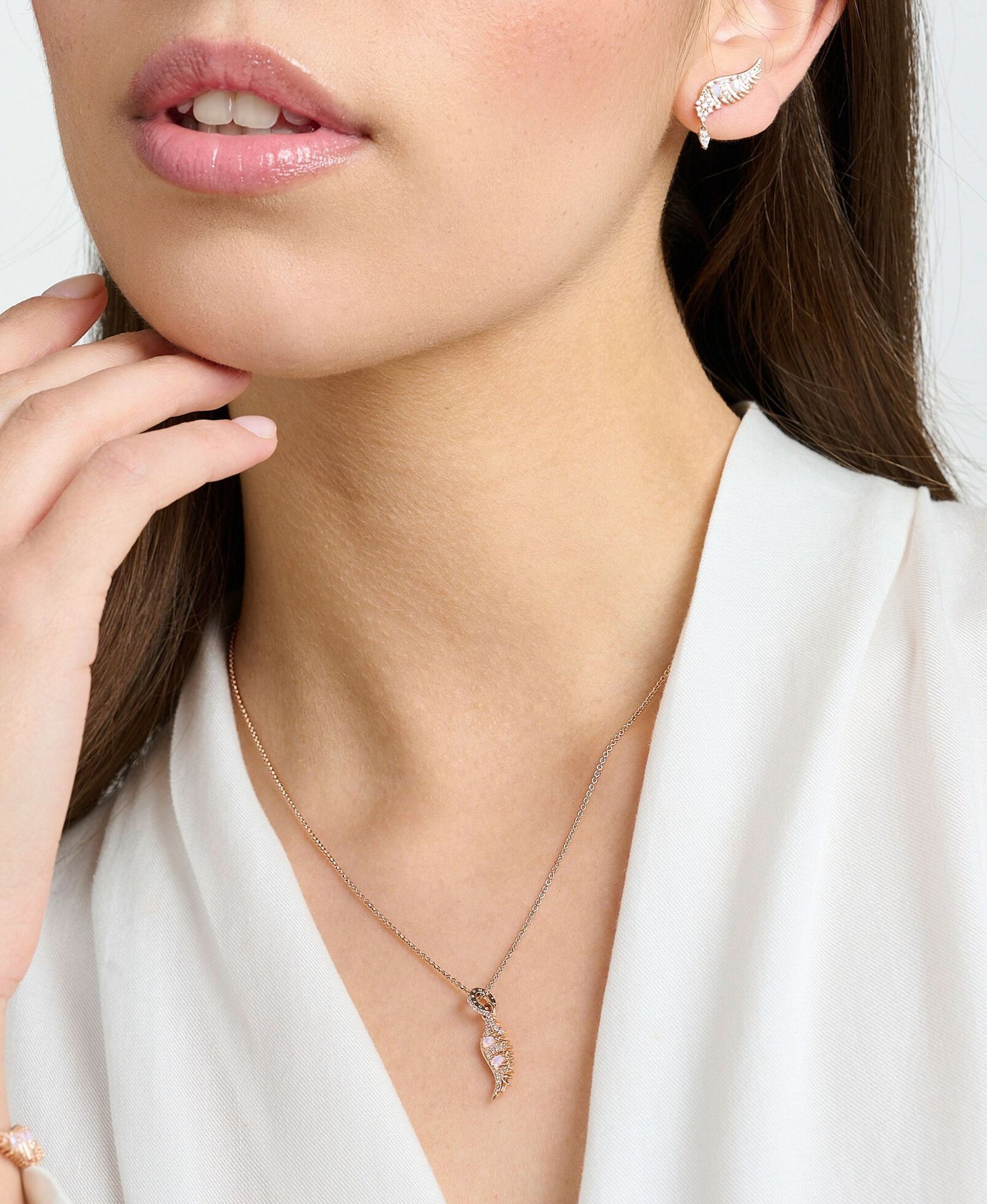 Thomas Sabo Phoenix Wing with Pink Stones - Rose Gold