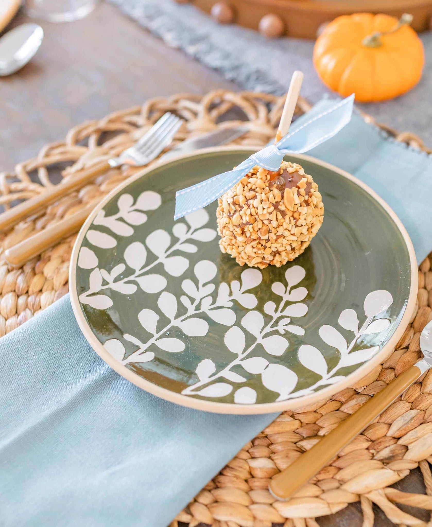 Pom Pom Cloth Napkin Set - Blue