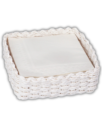 Paper Woven White Lunch Towel Caddy
