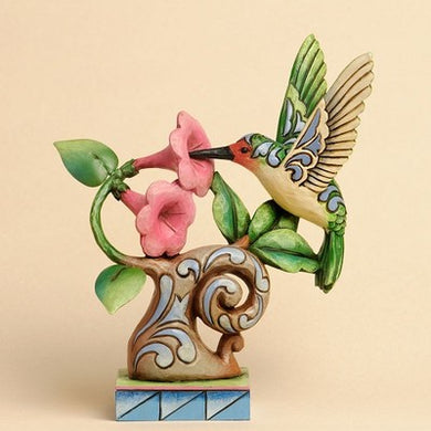Jim Shore Heartwood Creek Hummingbird with Flower Figurine