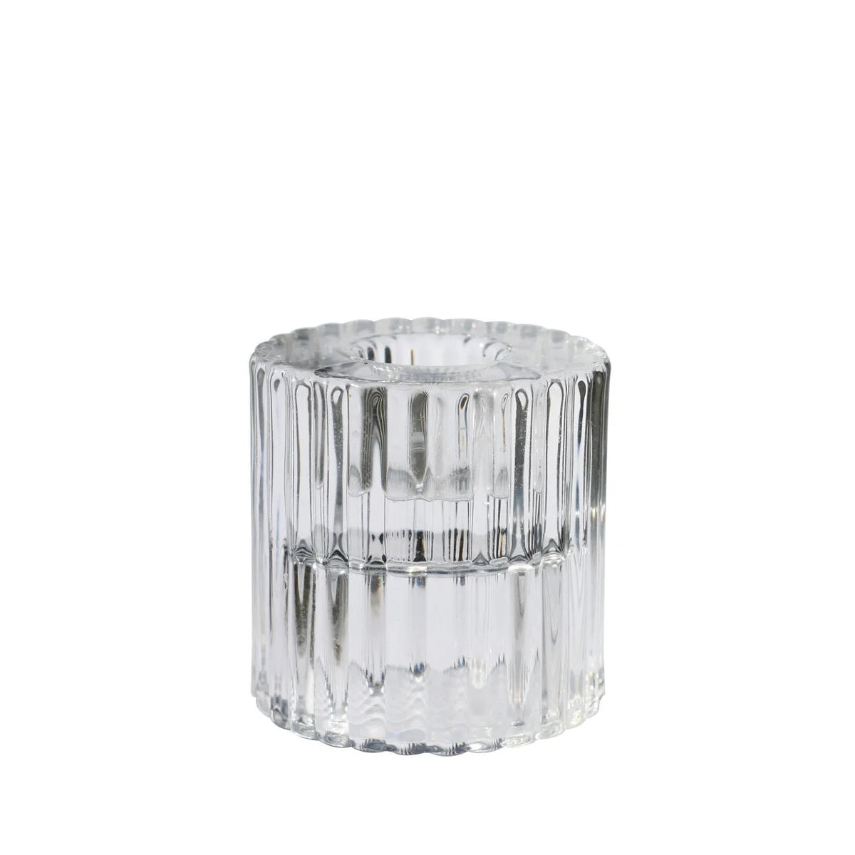 Twilight Rillo Tapered Candle Holder - Small - Clear