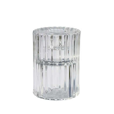 Twilight Rillo Tapered Candle Holder - Large - Clear