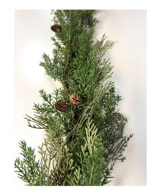 Green Garland With Pine Cones