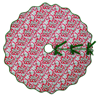 Christmas Block Print Tree Skirt