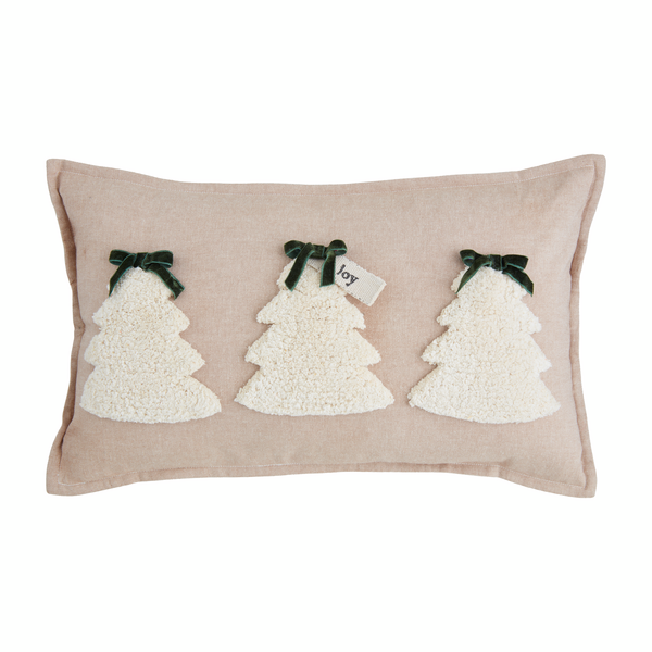 White Trees Tufted Pillow