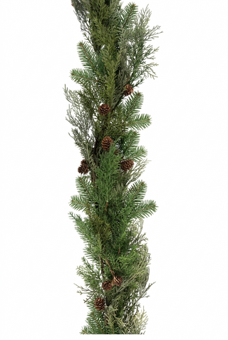 Green Garland With Pine Cones