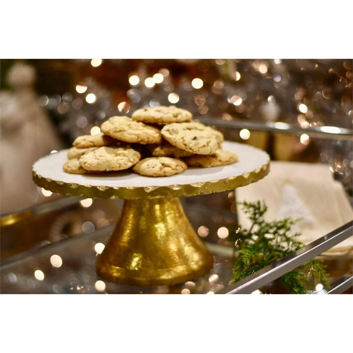 Marble Gold Pedestal Stand