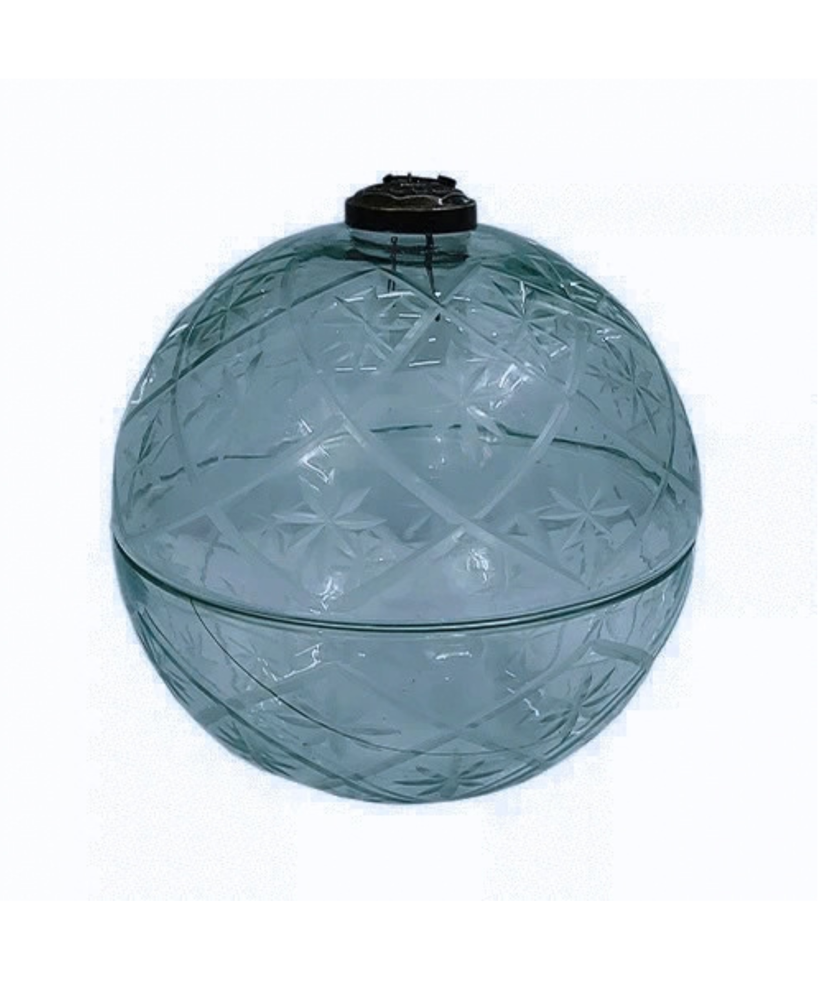 Etched Glass Jar With Lid - 6