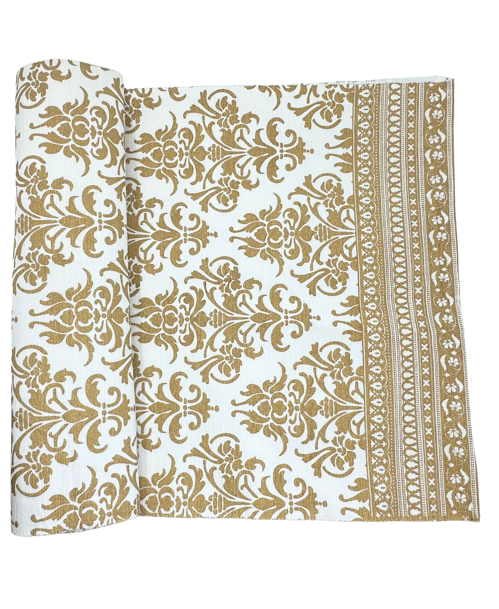 Harman Home Baroque Printed Gold Table Runner