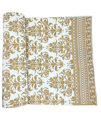 Harman Home Baroque Printed Gold Table Runner