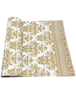 Harman Home Baroque Printed Gold Table Runner