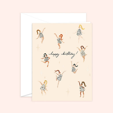 Birthday Disco Girls Card Blank