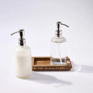 Beaded Wood Soap Pump Set