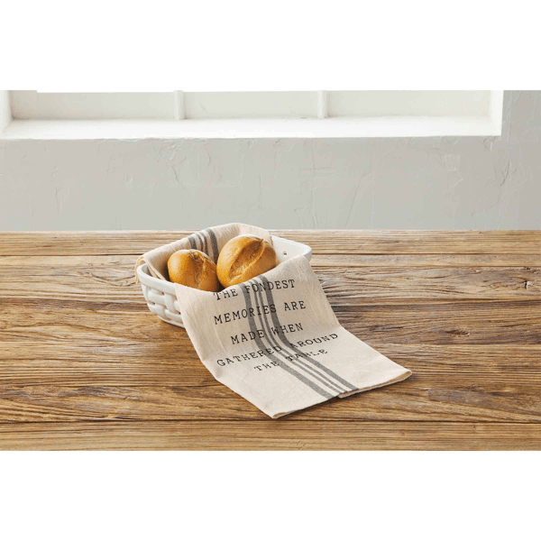 Ceramic Weave Serving Basket With Towel