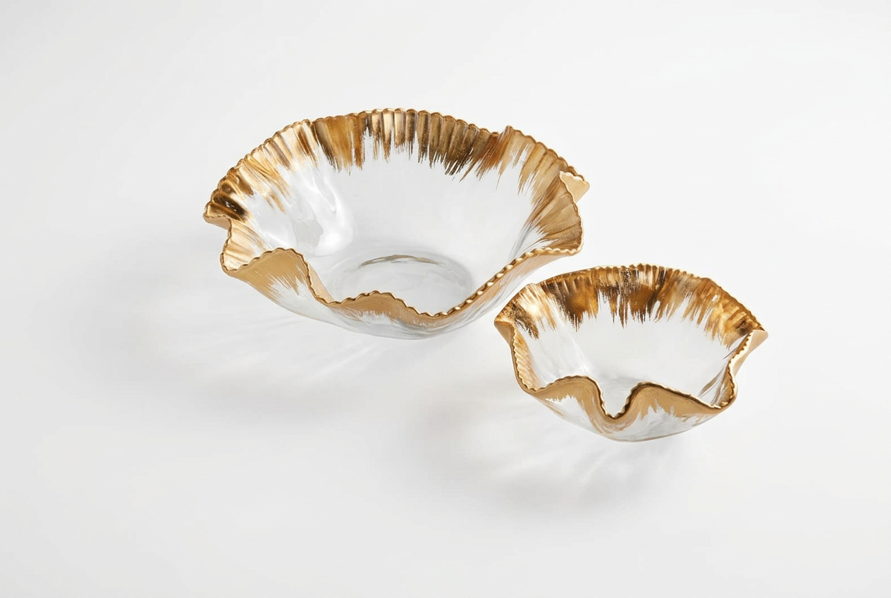 Gold Edge Ruffle Bowl