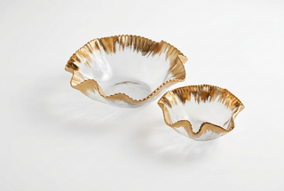 Gold Edge Ruffle Bowl