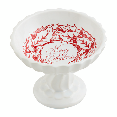 Toile Wreath Pedestal Candy Dish