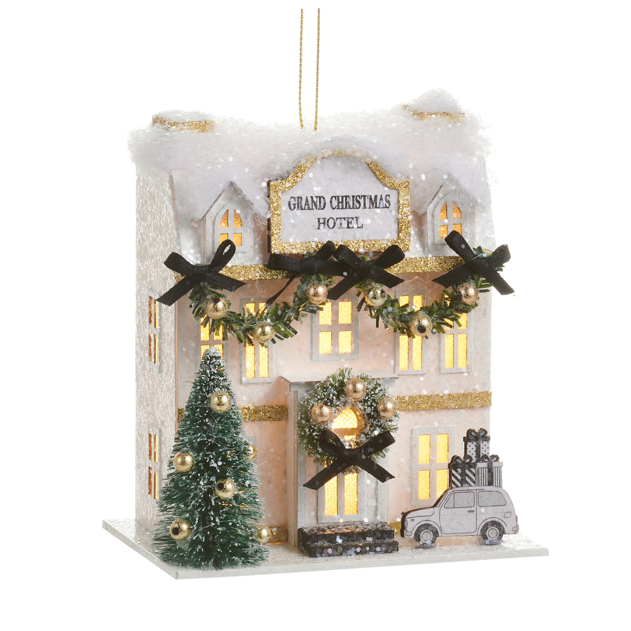 Lighted Paper Christmas Hotel Ornament 5