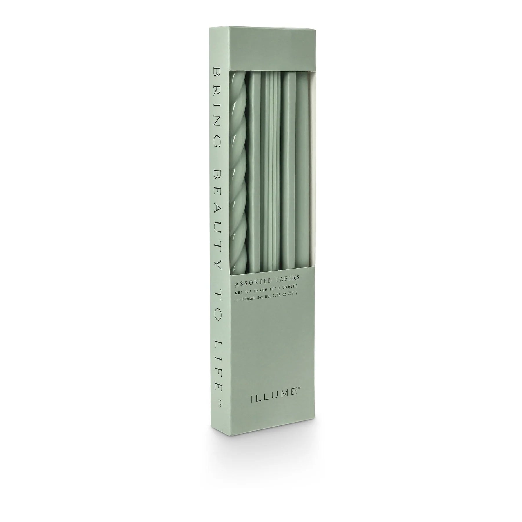 Illume Tapered Candles Sage Green - 3/Pack Assorted