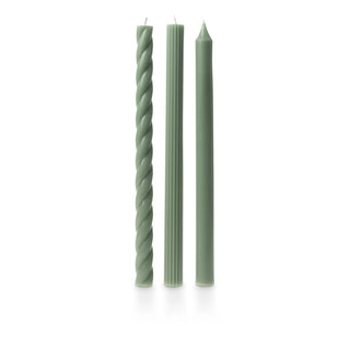 Illume Tapered Candles Sage Green - 3/Pack Assorted
