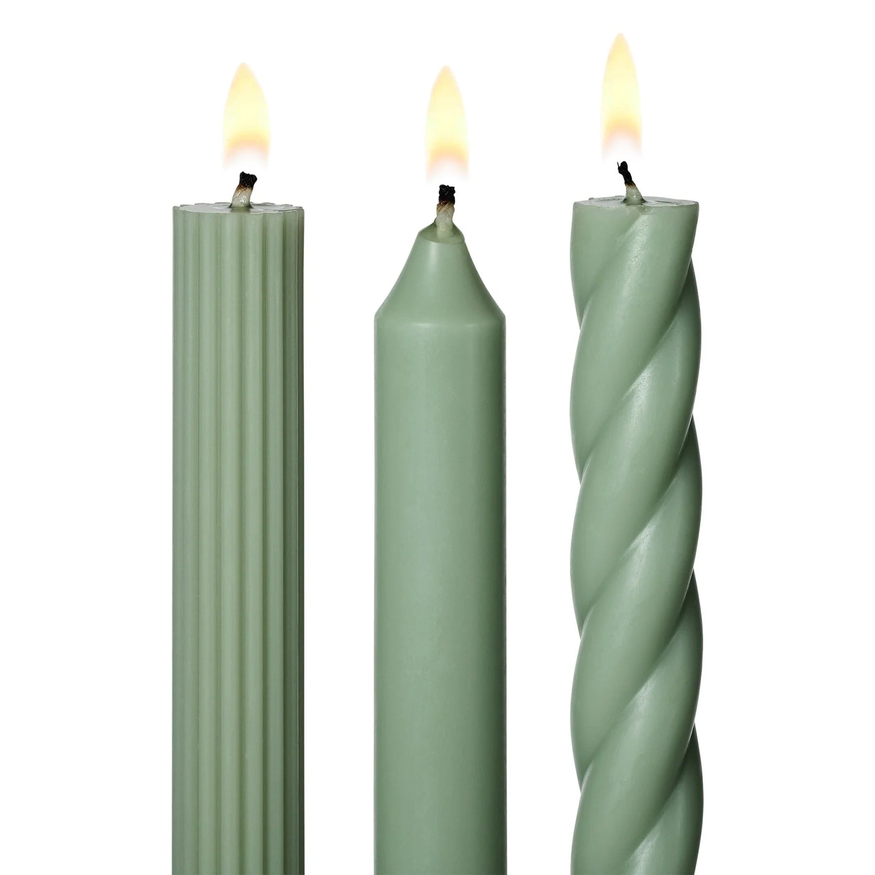 Illume Tapered Candles Sage Green - 3/Pack Assorted