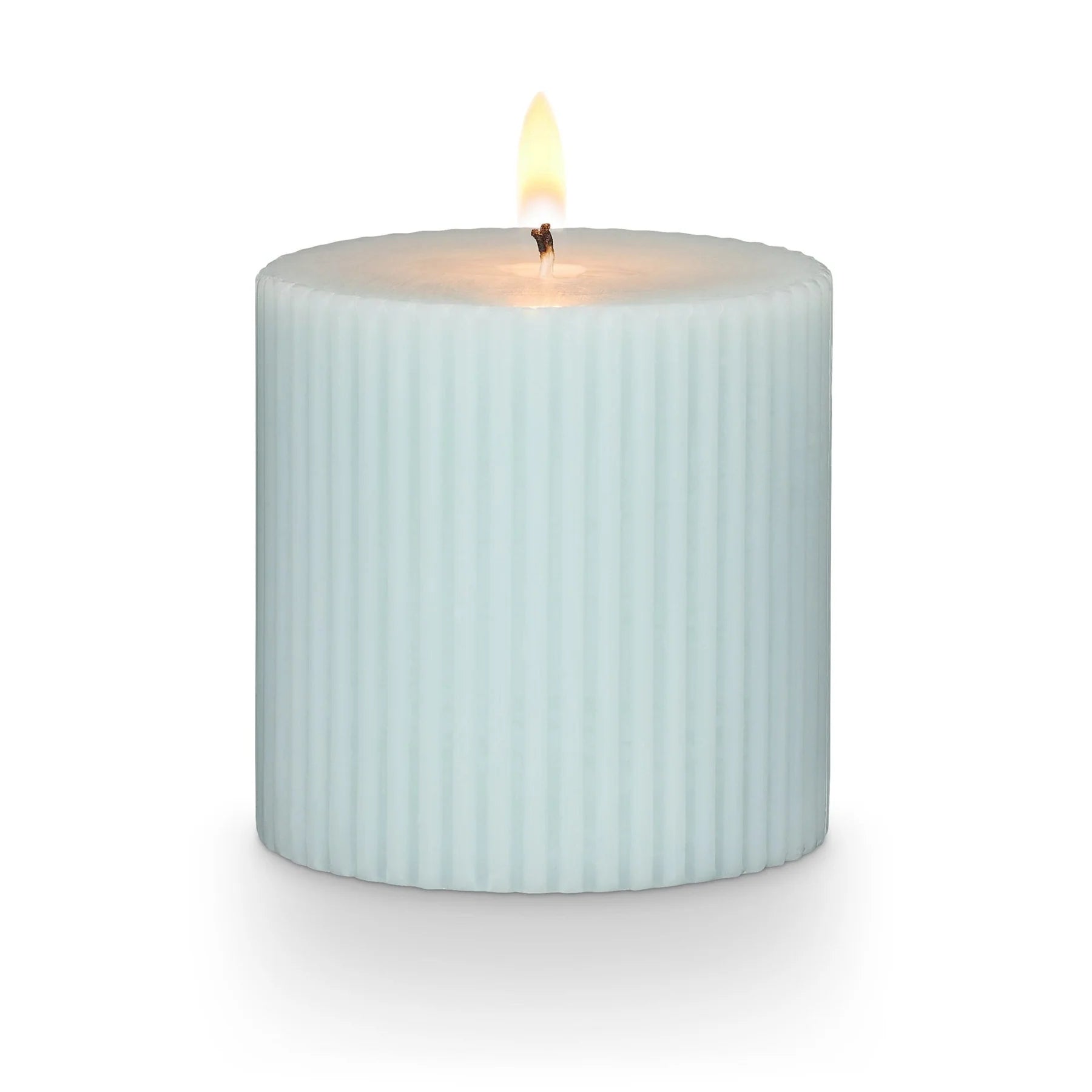 Illume Fresh Sea Salt Ribbed Pillar Small Candle