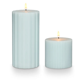 Illume Fresh Sea Salt Ribbed Pillar Small Candle