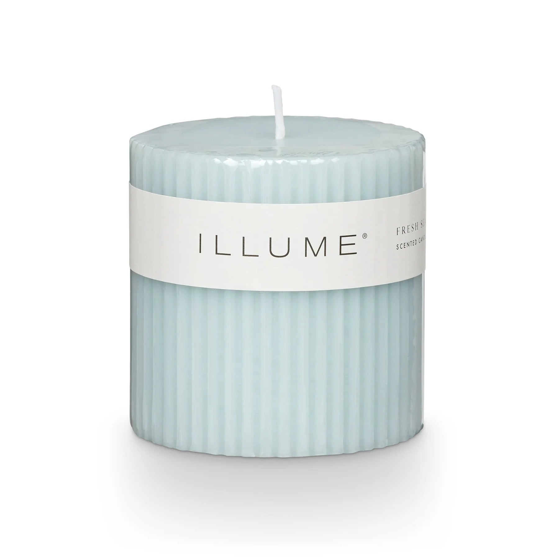 Illume Fresh Sea Salt Ribbed Pillar Small Candle