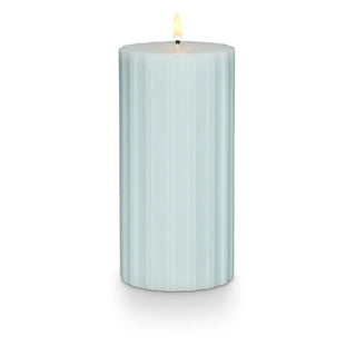 Illume Fresh Sea Salt Ribbed Pillar Medium Candle