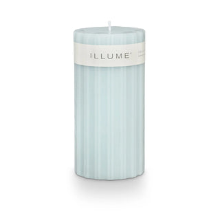 Illume Fresh Sea Salt Ribbed Pillar Medium Candle