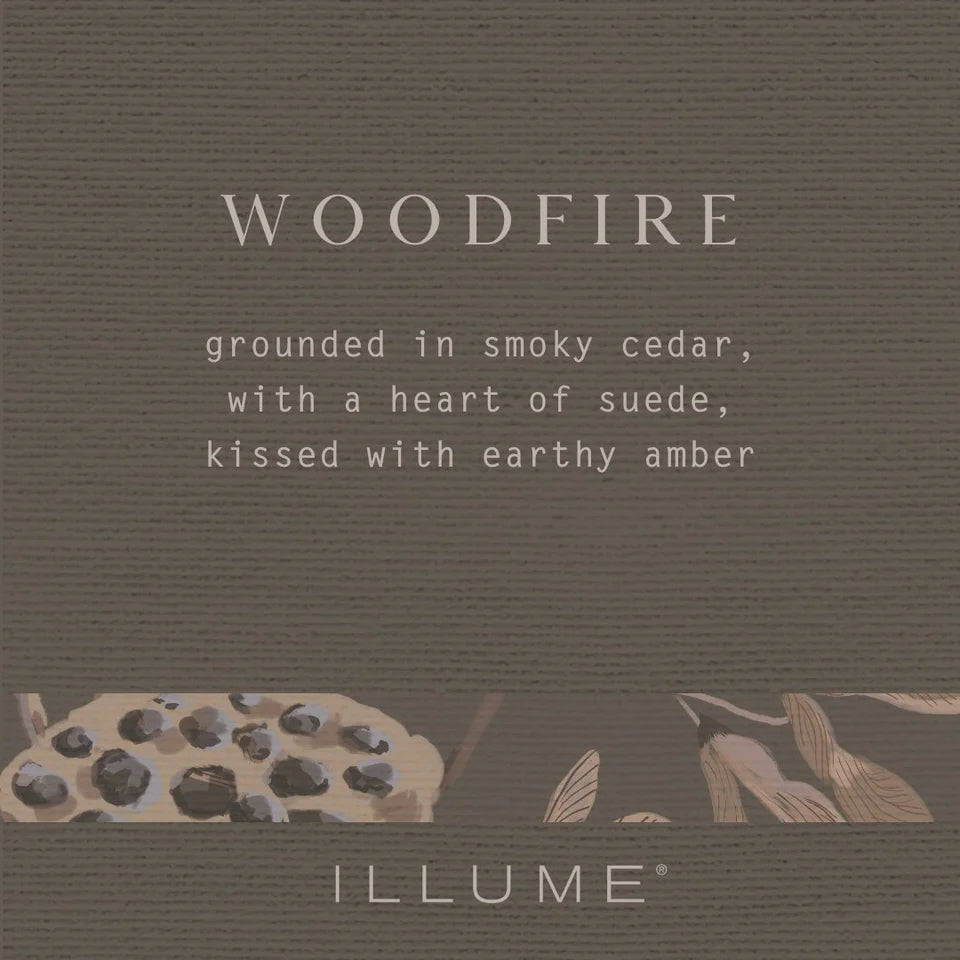 Illume Woodfire Small Crackle Glass Candle