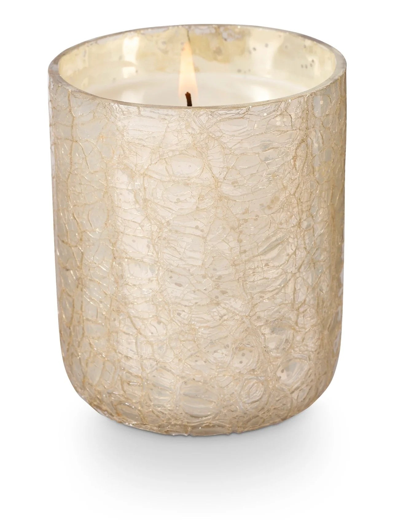 Illume Winter White Small Crackle Glass Candle