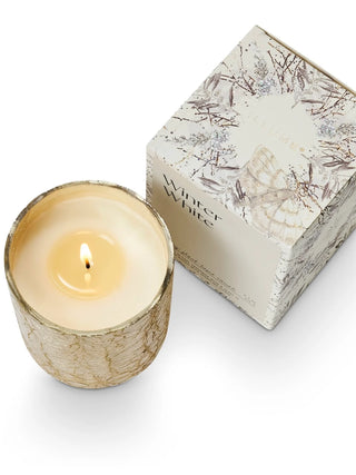 Illume Winter White Small Crackle Glass Candle