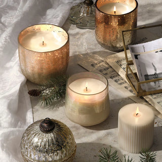 Illume Winter White Small Crackle Glass Candle
