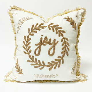 Joy Embroidered Pillow