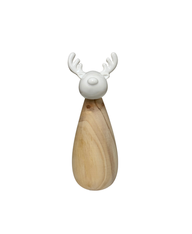 Wood Deer Figurine