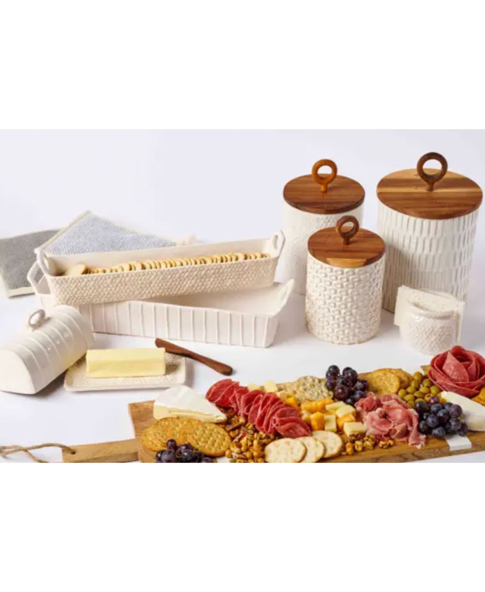 Stoneware Cracker Dish Set