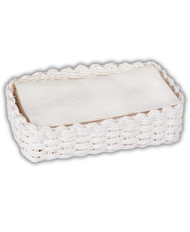 Paper Woven White Guest Towel Caddy