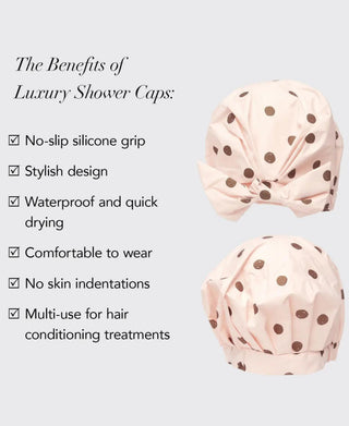 Kitsch Luxury Shower Cap Blush Dot