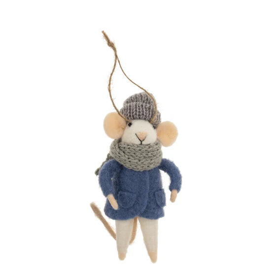 Cozy Cora Mouse Holiday Ornament
