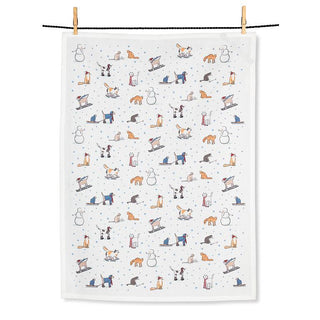 Winter Sports Cats Kitchen Towel by Abbott Collection