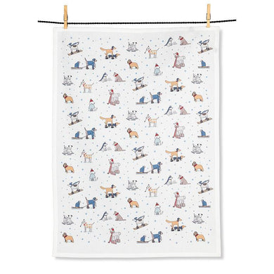 Winter Sports Dogs Kitchen Towel