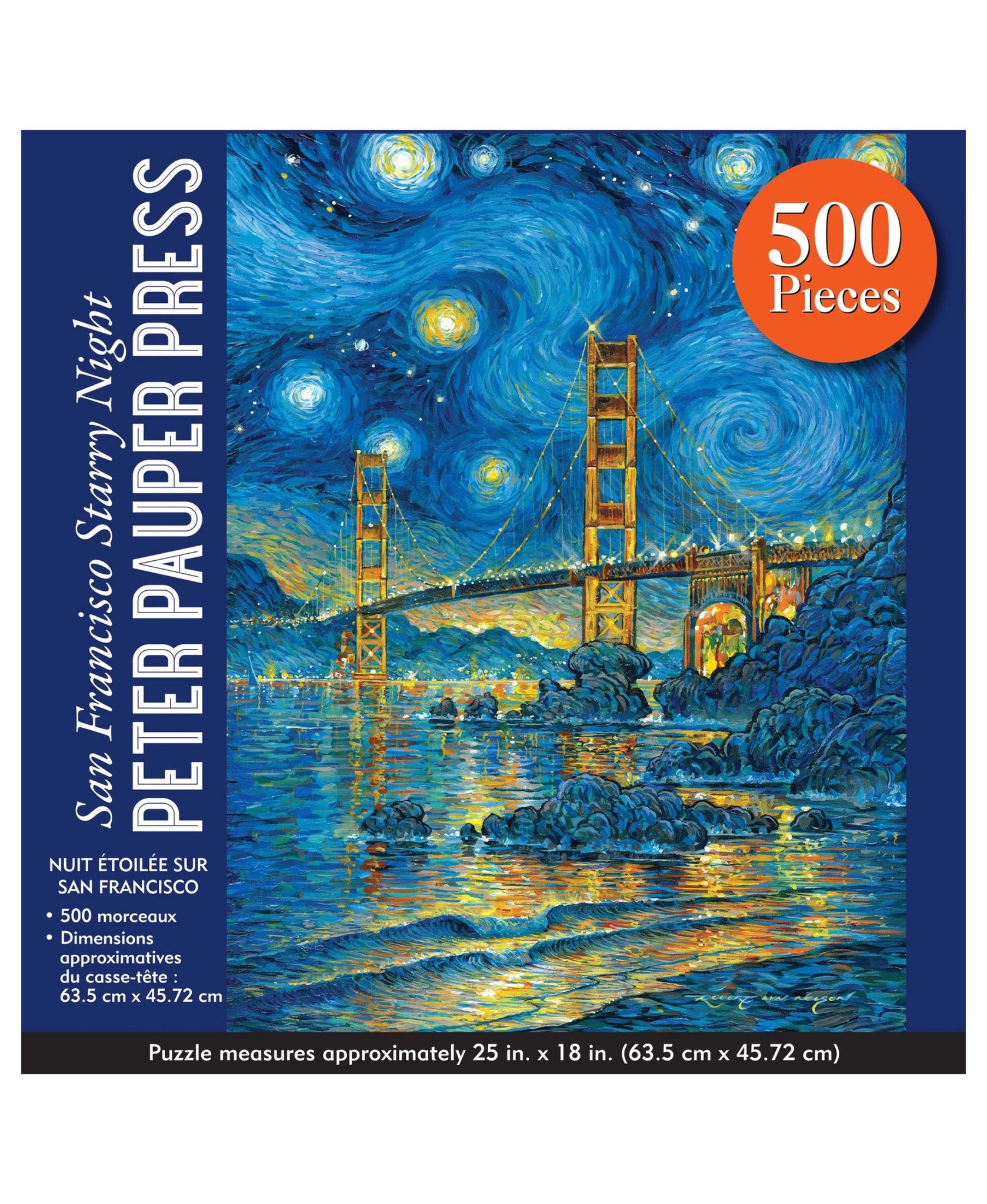Peter Pauper Press San Francisco Starry Night 500 Piece Jigsaw Puzzle