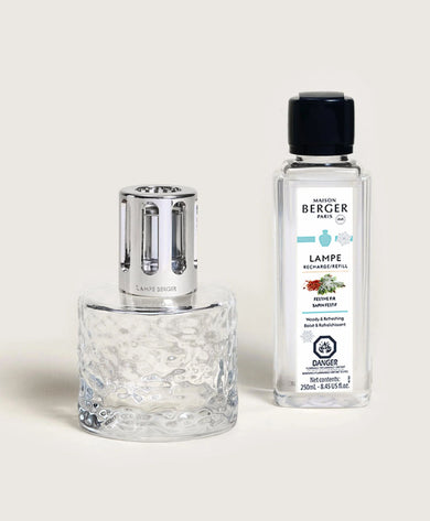 Mirage Clear Lamp Gift Set with Festive Fir - Lampe Berger