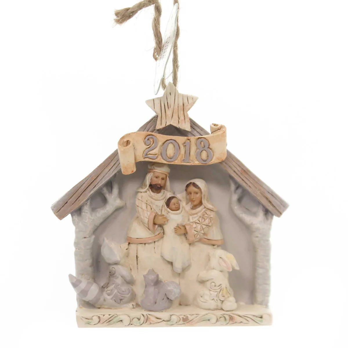 Jim Shore White Woodland Nativity 2018 Ornament
