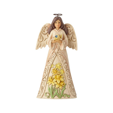 Jim Shore Heartwood Creek Monthly Angel Collection - March Angel Figurine