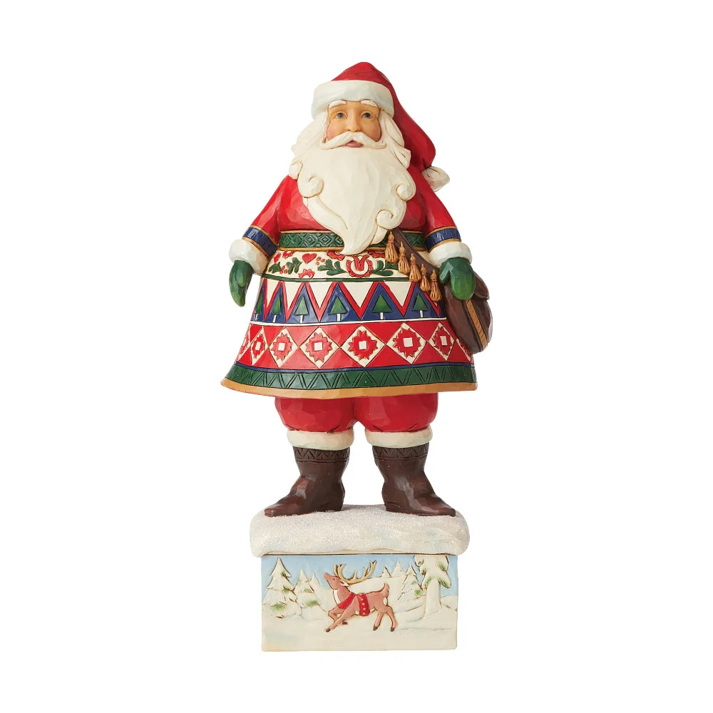Jim Shore Lapland Santa On Base - Feeling Festive In The Frost Figurine