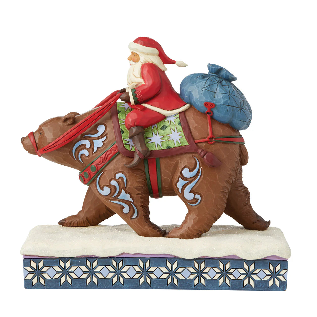 Jim Shore Heartwood Creek Bearing Gifts For One And All - Santa Riding A Bear Figurine