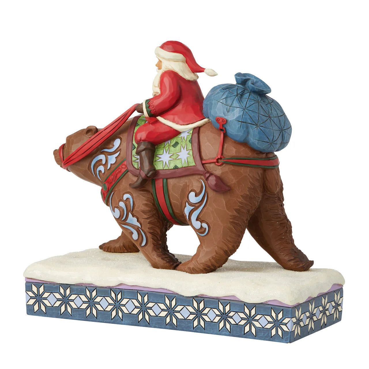 Jim Shore Heartwood Creek Bearing Gifts For One And All - Santa Riding A Bear Figurine